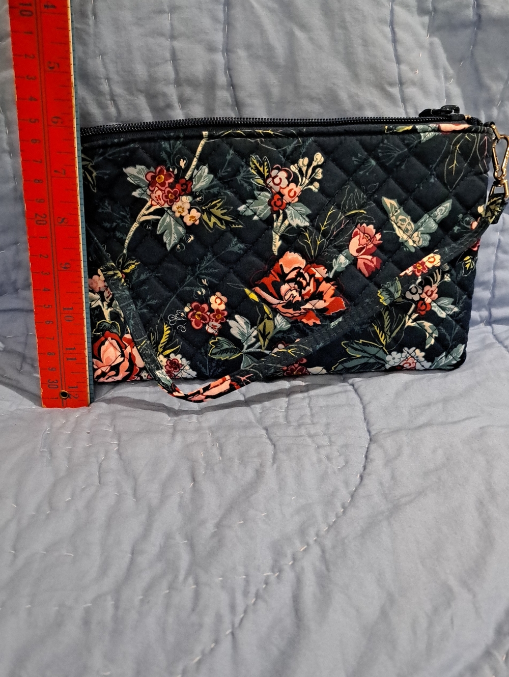 Vera Bradley Quilted Floral Wristlet Pouch in Navy Floral - Picture 2 of 4